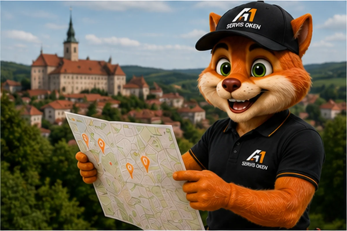 Maskot A1-ServisOken – servisní oblast